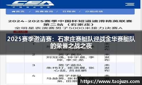 2025赛季邀请赛：石家庄赛艇队迎战金华赛艇队的荣誉之战之夜